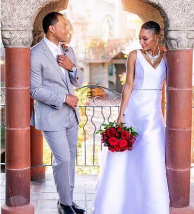Jodie Fletcher's rumored father, Terrell Fletcher with Kavalya Fletcher on their wedding.